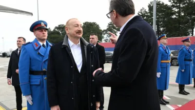 Azerbaycan Cumhurbaşkanı İlham Aliyev, Sırbistan'a ger&ccedil;ekleştirdiği resmi ziyareti tamamladı.&nbsp; Cumhurbaşkanı