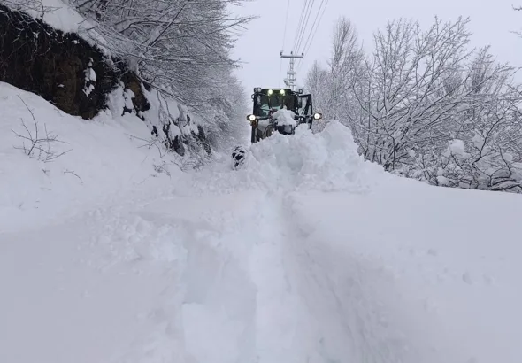 Kar kalınlığı ortalamasının 118 cm&rsquo;yi bulduğu şehrin bir&ccedil;ok noktasında heyelanlar