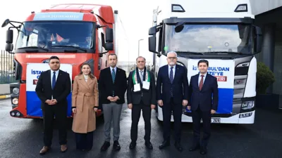 İBB tarafından hazırlanan insani yardım TIR&rsquo;ları, Gazze&rsquo;ye ulaştırılmak &uuml;zere Ey&uuml;psultan&rsquo;dan