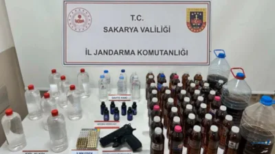 Sakarya İl Jandarma Komutanlığı ekipleri tarafından; sahte alkol &uuml;retimi ve