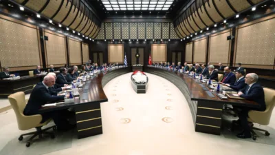 Cumhurbaşkanı Erdoğan, Yunanistan Başbakanı Kiryakos Mi&ccedil;otakis ile T&uuml;rkiye-Yunanistan 6'ncı Y&uuml;ksek