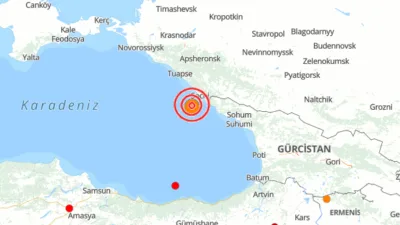 Boğaziçi Üniversitesi Kandilli Rasathanesi ve Deprem Araştırma Enstitüsü (KRDAE) verilerine